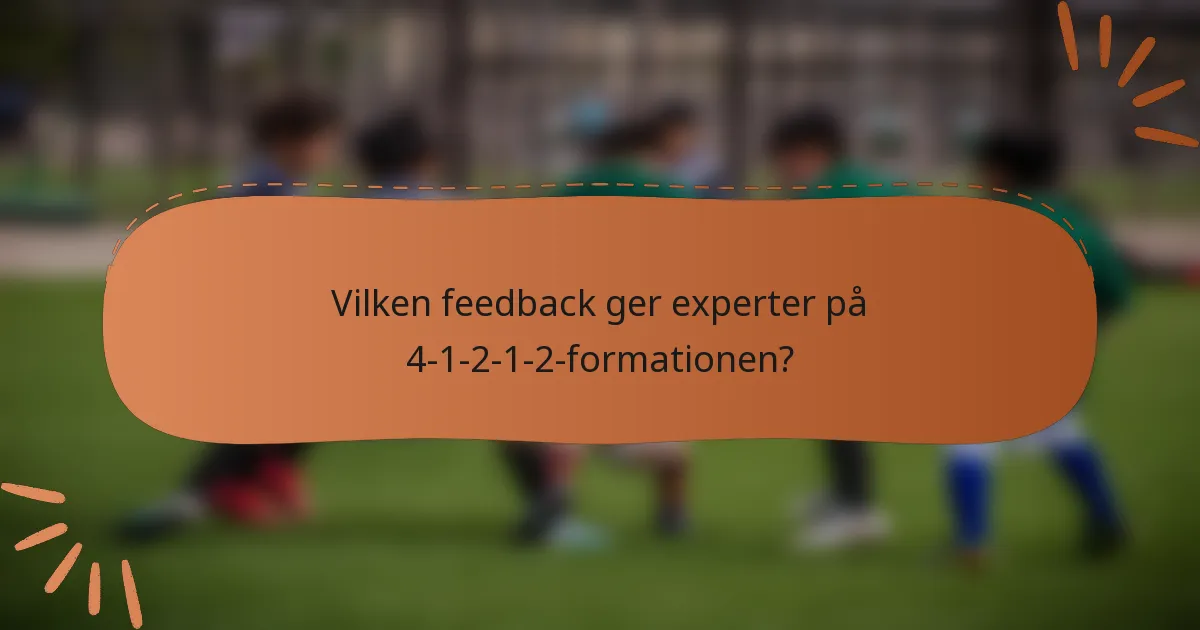 Vilken feedback ger experter på 4-1-2-1-2-formationen?
